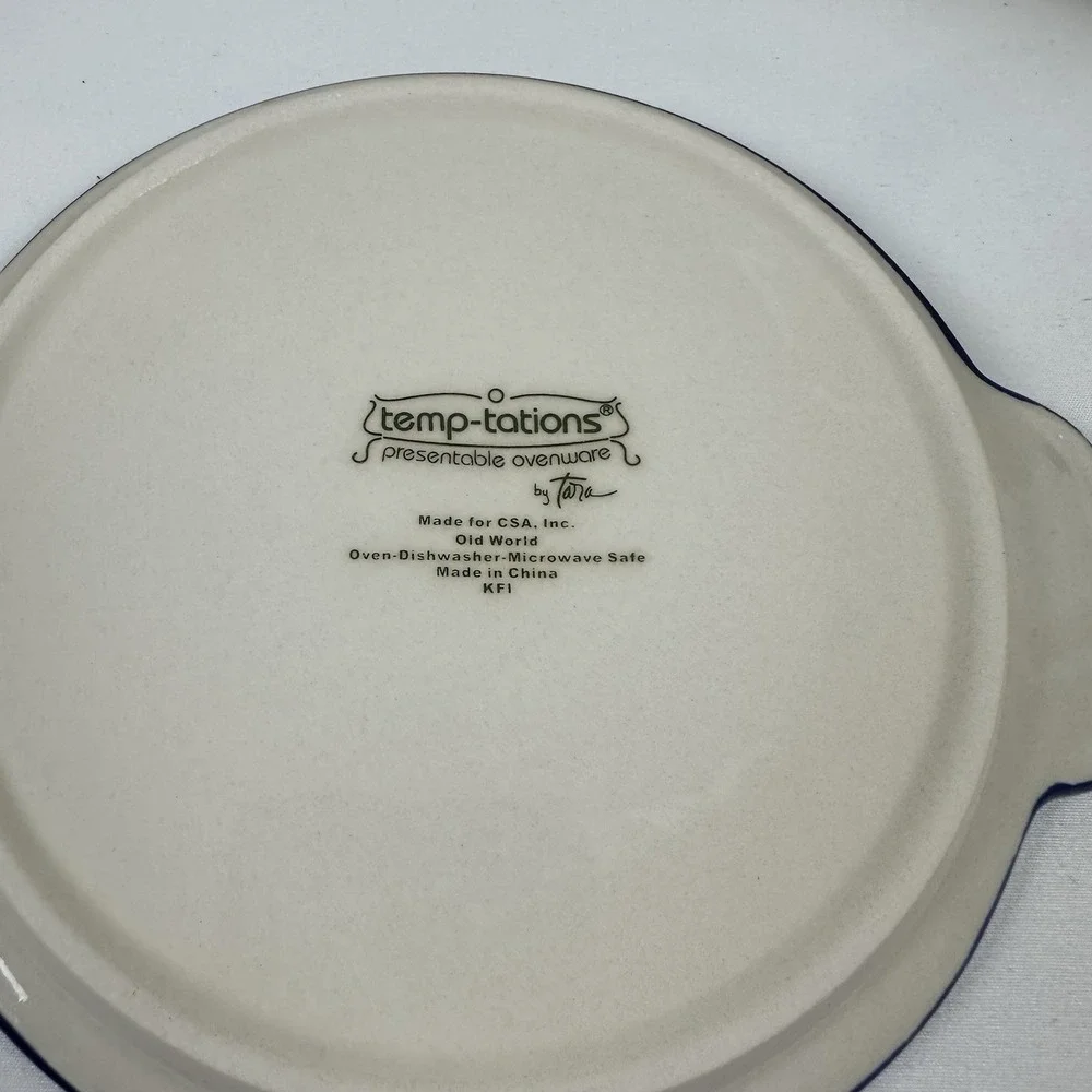 Temp-tations Old World 5pc Lidded Bakeware Set w/ Wire Racks Cobalt Trim